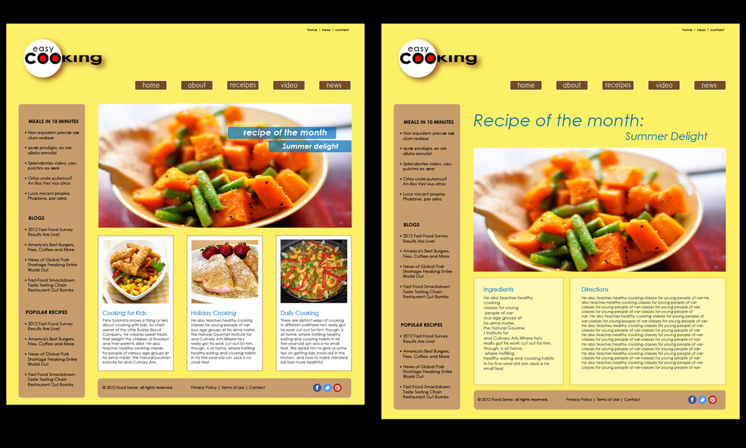 cooking site layout for desk